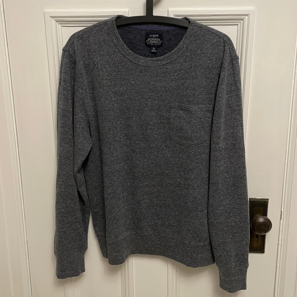 Lightweight blue fleece from J Crew. Pocket in front